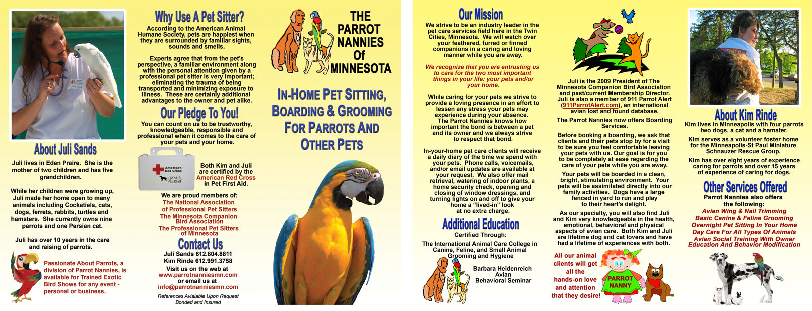 Pet Parrot Brochure Designs