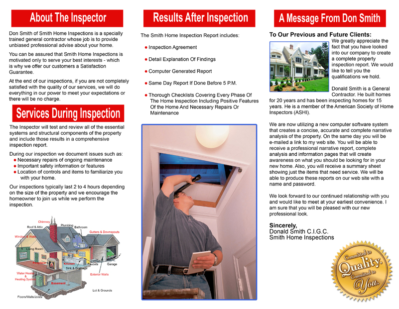 Home Inspection Brochure Samples