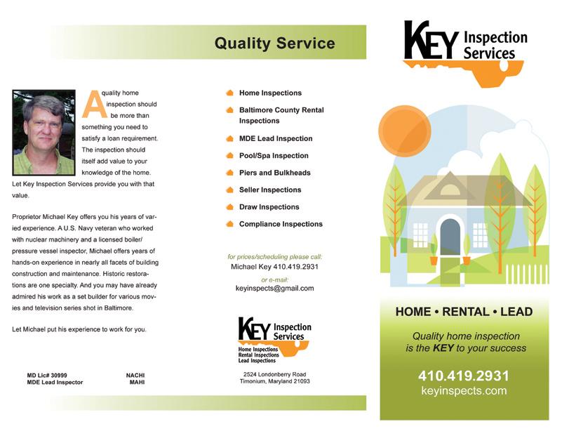 Brochure Design Sample For Key Inspection Services