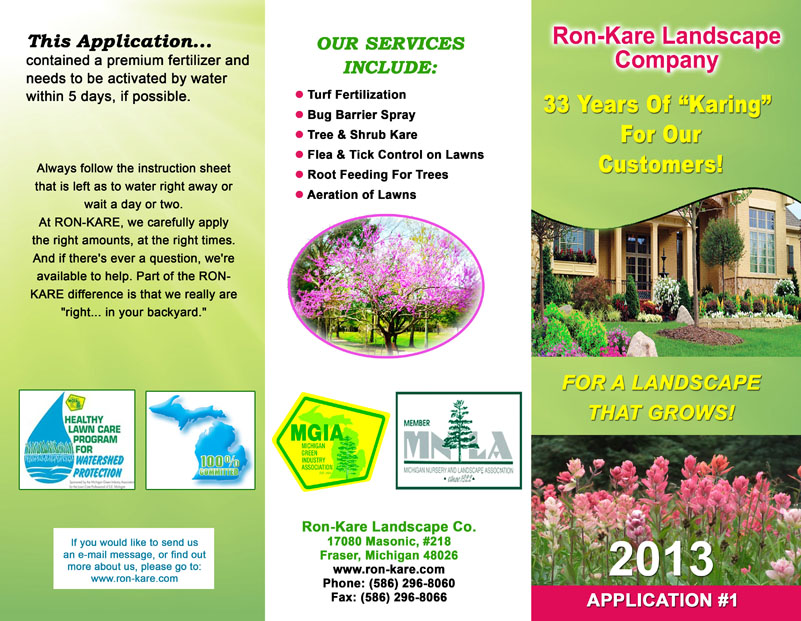 Ron Kare Landscape Brochure Sample