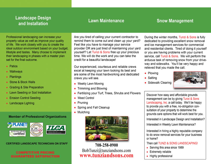 Brochure Covers Of Landscapers