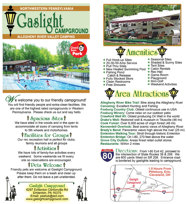 Rack Card For Gaslight Campground